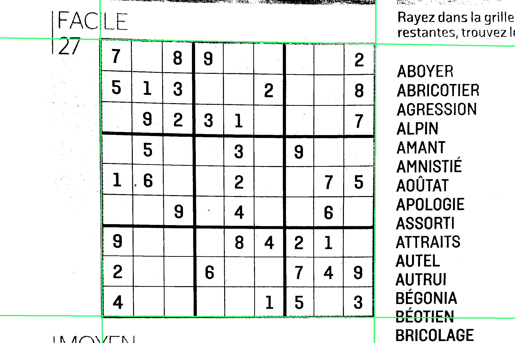 Grid Detection via Histogram
